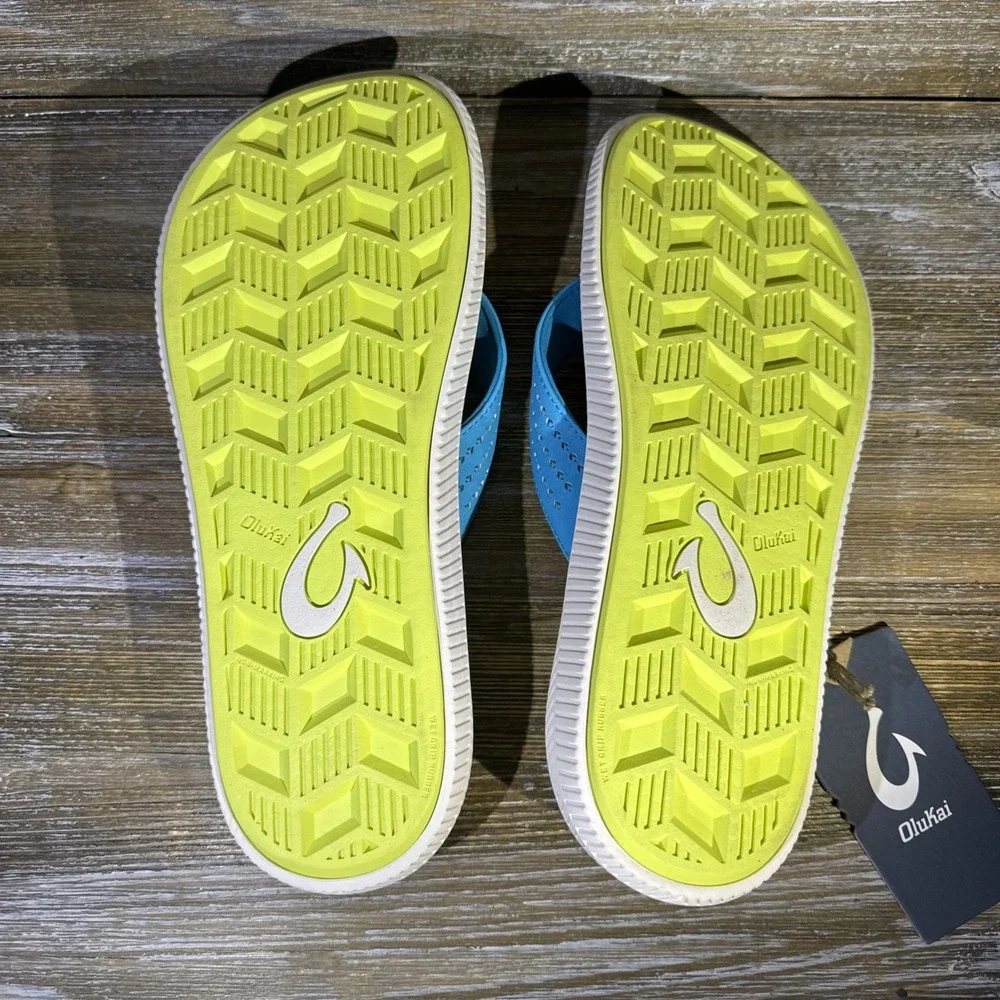 Olukai Ulele Beach Sandals Flip Flops Thong Tropic Blue Men's Size 11 NWT